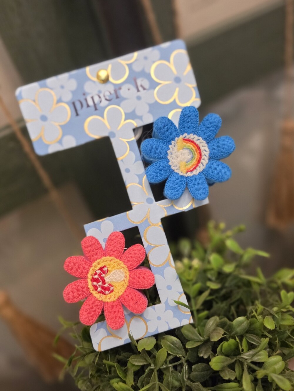 Crochet Flower Hair Clips